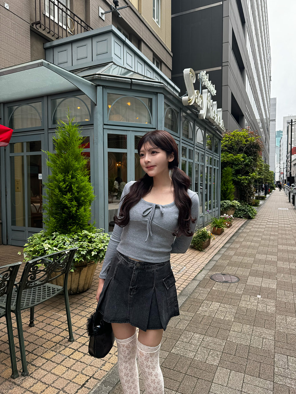 Uネック長袖リボンTシャツ | 詳細画像7