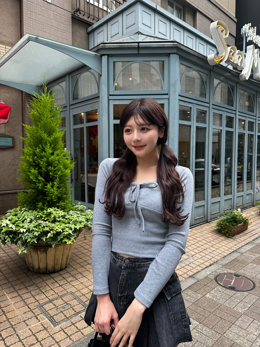 Uネック長袖リボンTシャツ | 詳細画像11