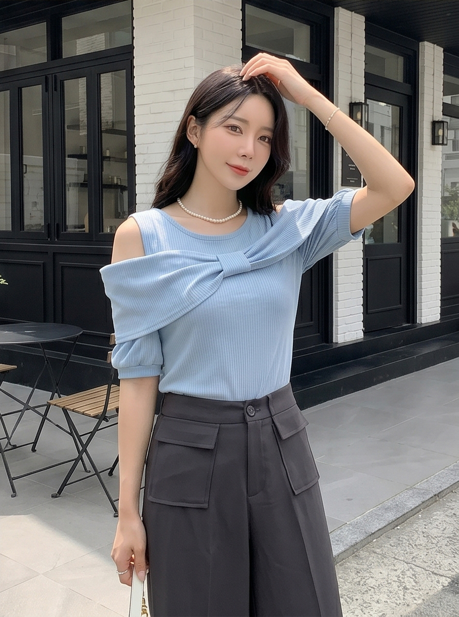 リボンオフショル半袖Tシャツ | DHOLIC | 詳細画像46
