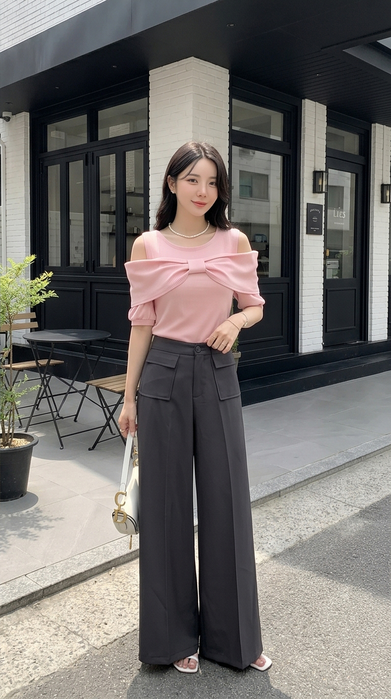 リボンオフショル半袖Tシャツ | DHOLIC | 詳細画像5