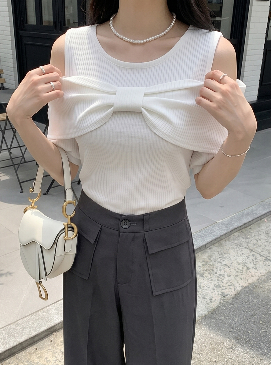 リボンオフショル半袖Tシャツ | DHOLIC | 詳細画像21
