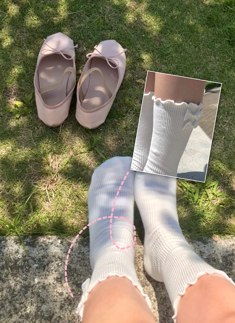 2TYPEリボン&フリルソックス | レディースファッション通販 - DHOLIC