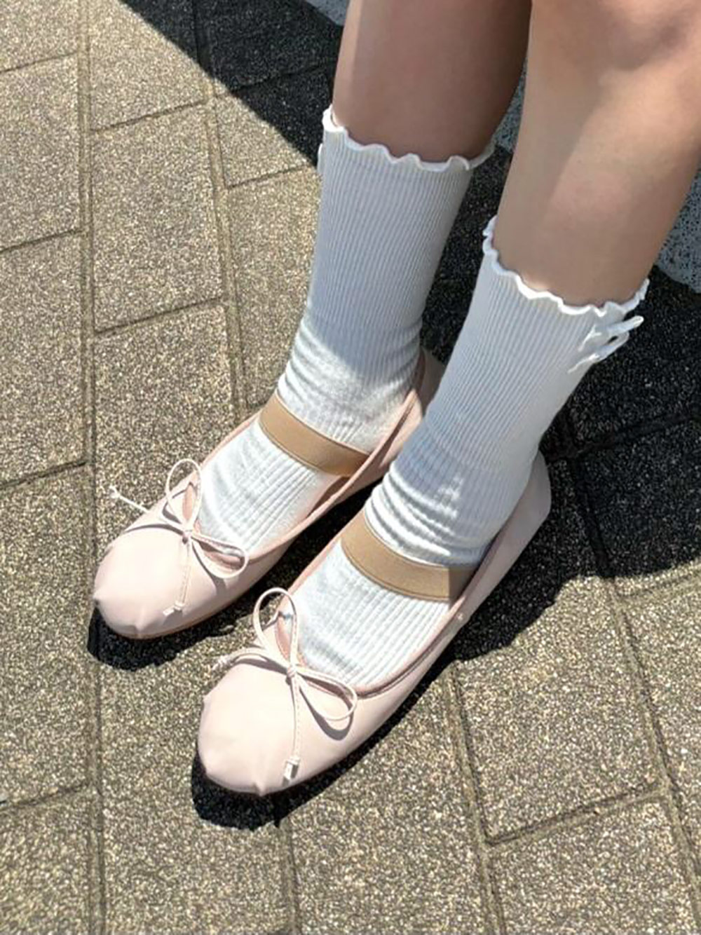 2TYPEゴムストラップリボンフラットシューズ | レディース