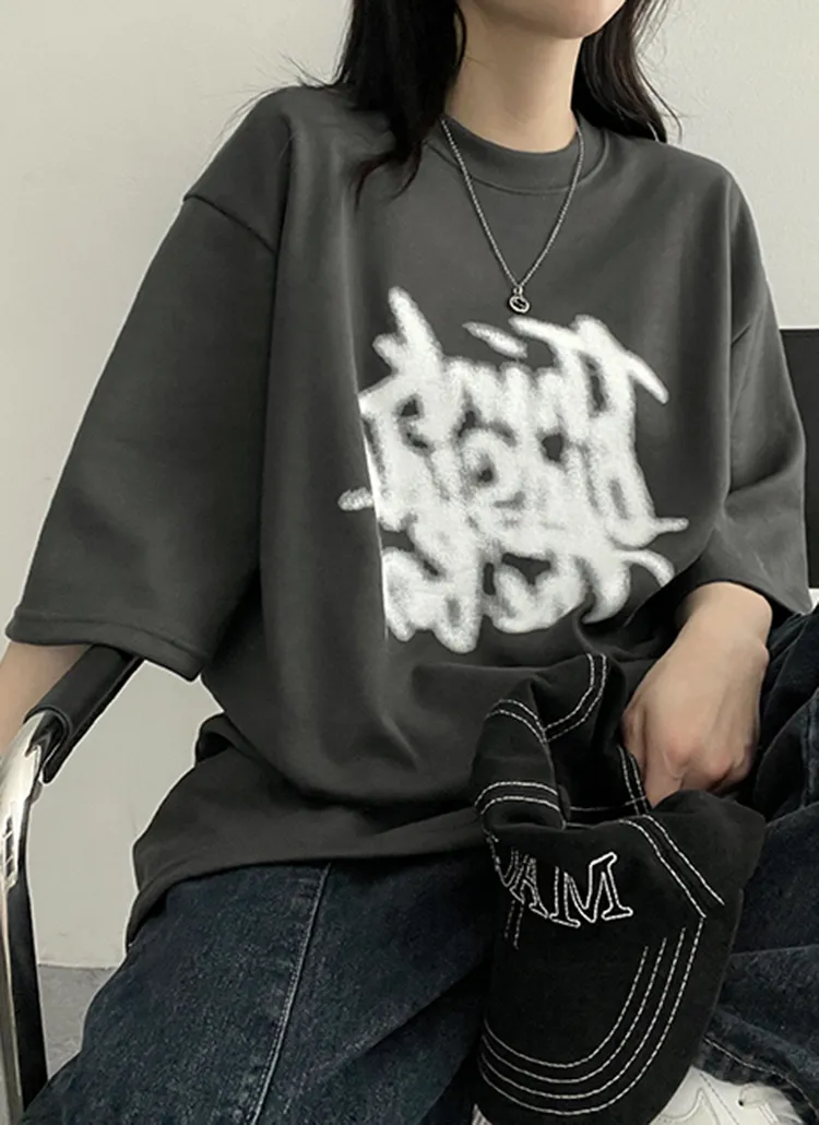 フェードプリントラウンドオーバーTシャツ | hijjoo | 詳細画像1