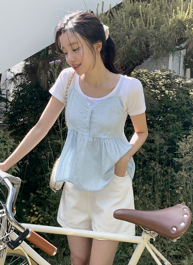 tシャツ ワイドVネックペプラムトップス レディース ワイドVネックペプラムトップス（Tシャツ/カットソー）｜ur's