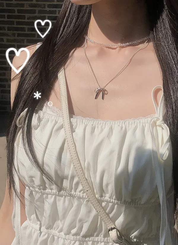 シルバーリボンネックレス | anyonemore | 詳細画像1
