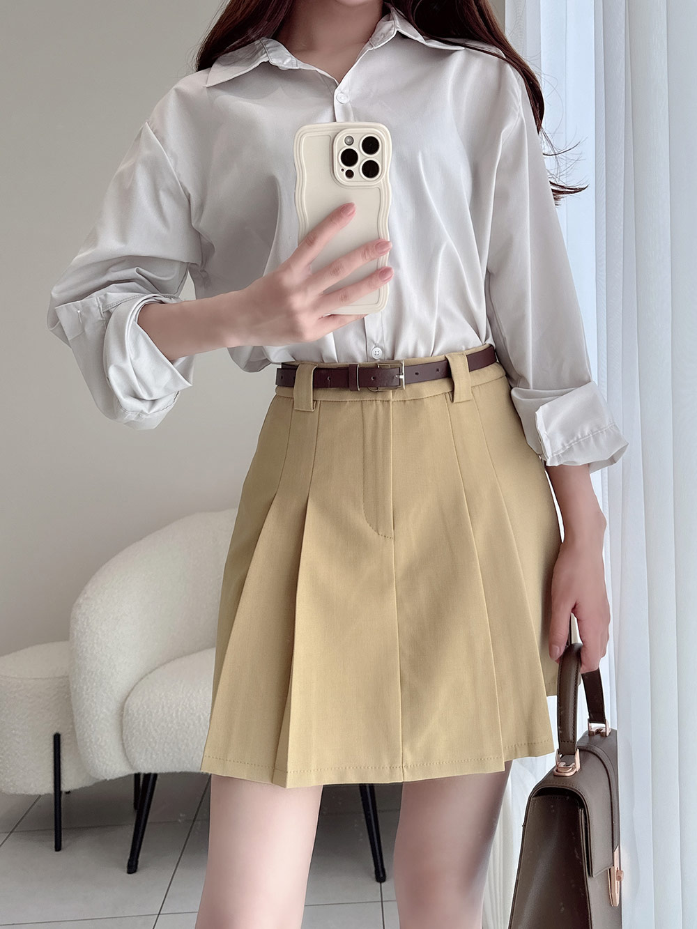 ○○最安価！バックリボンスカート○○レース付き プリーツスカート