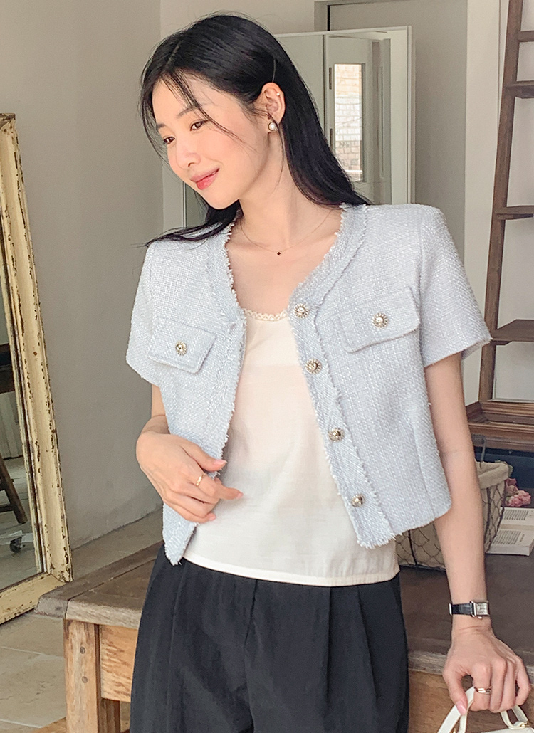 DOLCE&GABBANA フリンジ ツイード ジャケット 1705539_info_0F4025B7-1E2C-