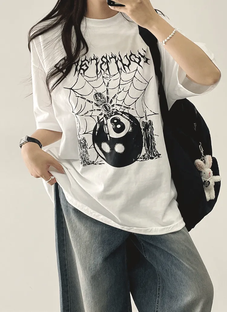 ビリヤードプリント半袖Tシャツ | withhuilin | 詳細画像1