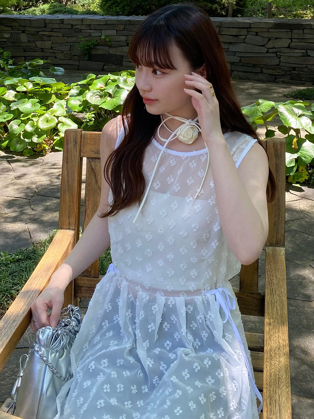 美品 パメオポーズ Spiral Dress ワンピース サイドリボン F パメオポーズ PAMEO POSE Spiral Dress （ピンク