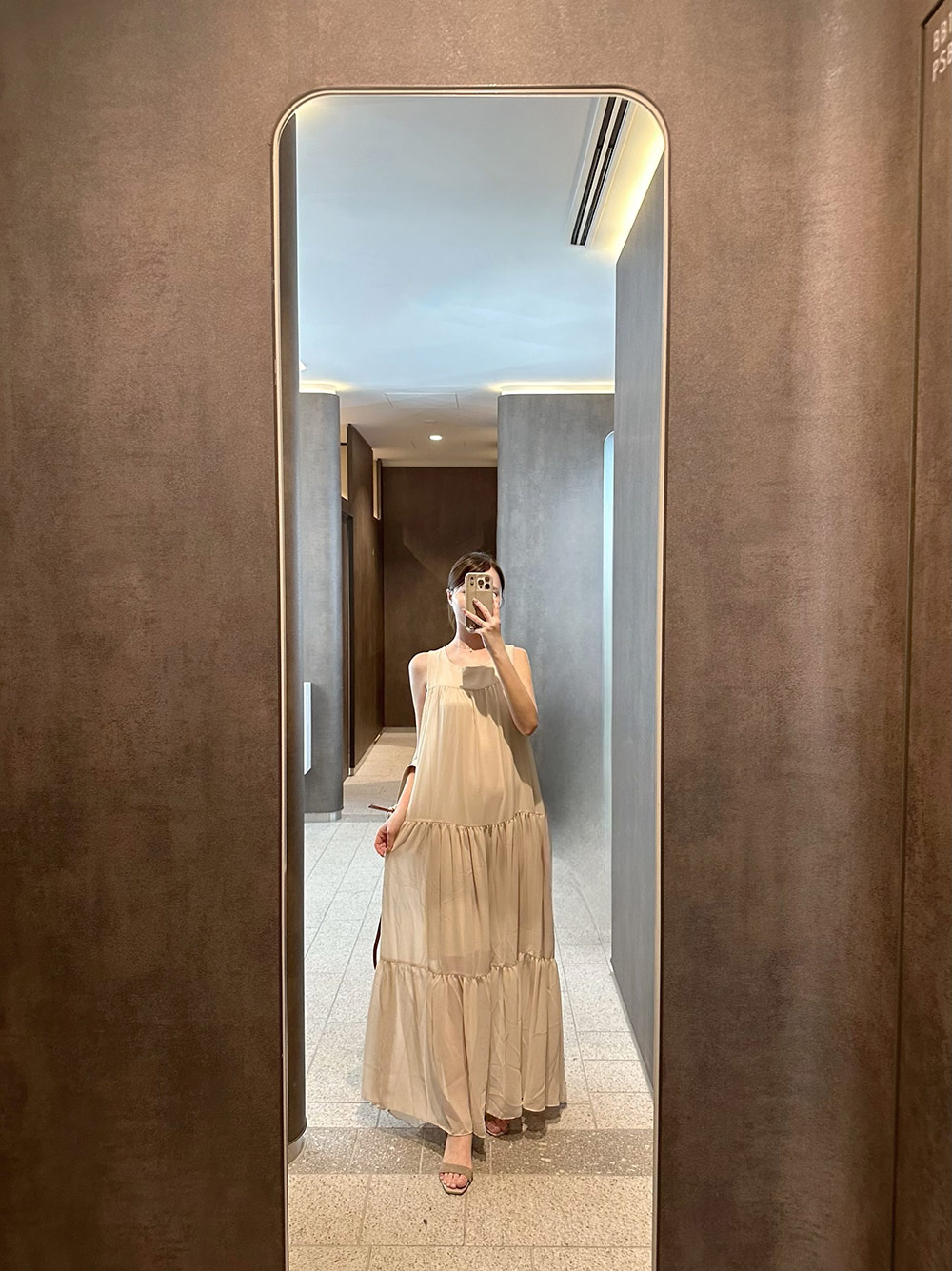 ロングシフォンノースリワンピース | 詳細画像3