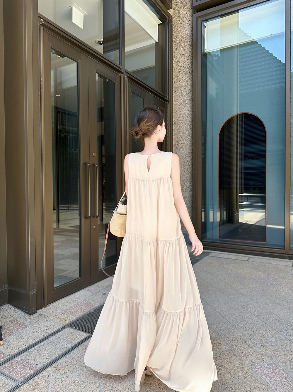 ロングシフォンノースリワンピース | 詳細画像6