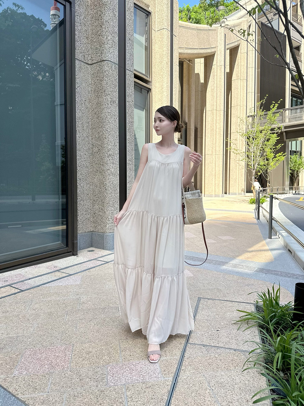 ロングシフォンノースリワンピース | 詳細画像12