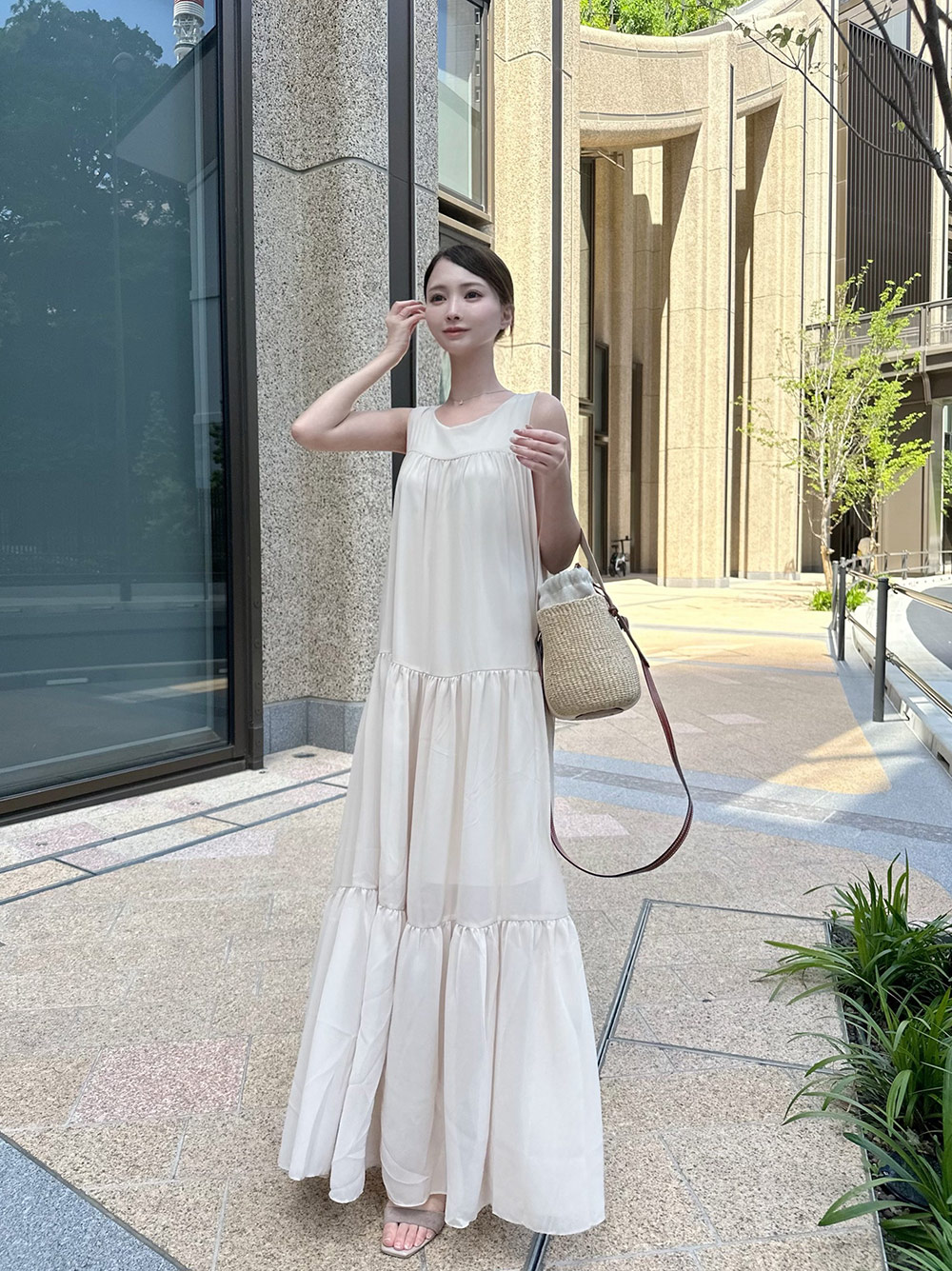 ロングシフォンノースリワンピース | 詳細画像13