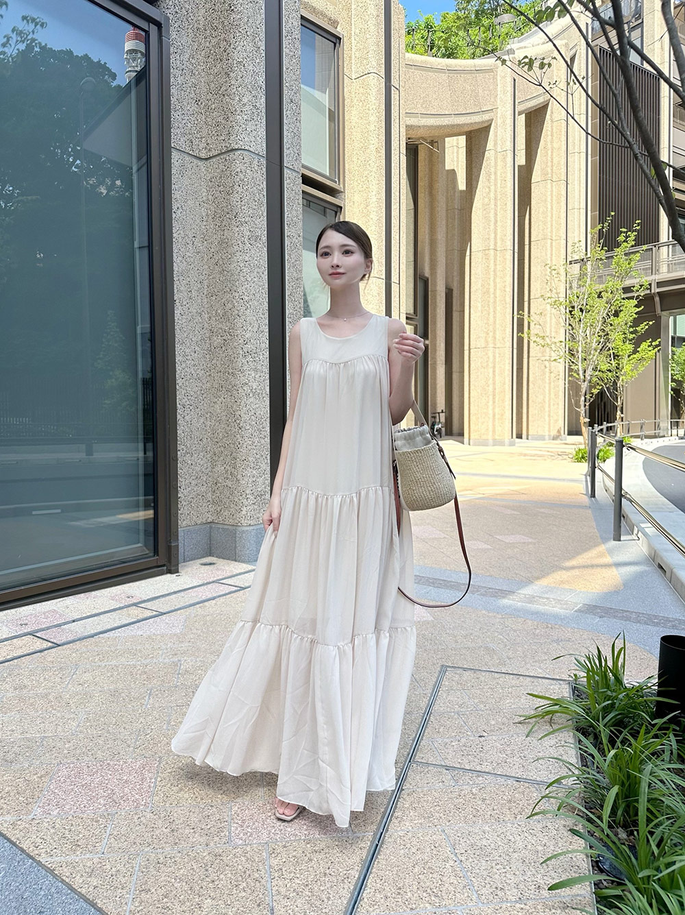 ロングシフォンノースリワンピース | 詳細画像14