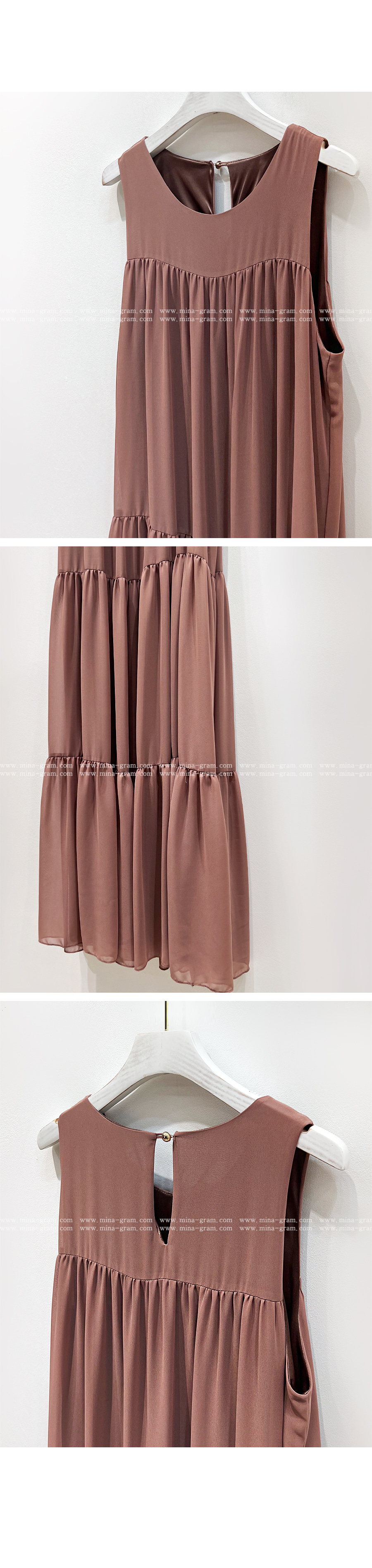 ロングシフォンノースリワンピース | 詳細画像17