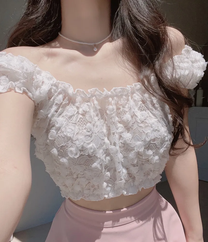【シールームリン】レースオフショルブラウス レース襟リボン付ブラウス | kawaii | axes femme online shop