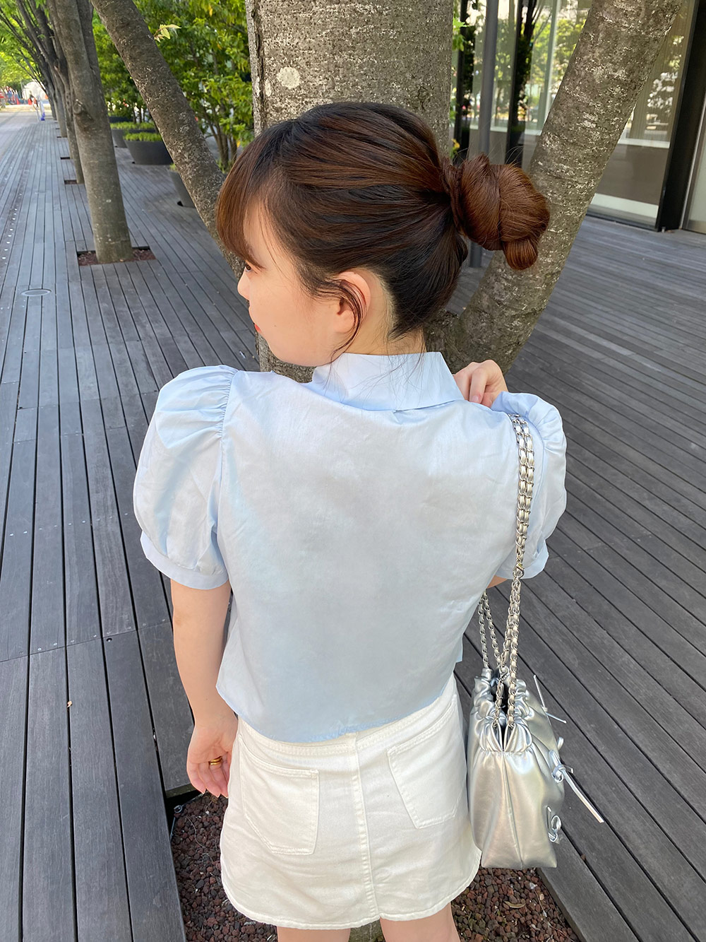 パフ半袖シャーリングシャツブラウス | 詳細画像14