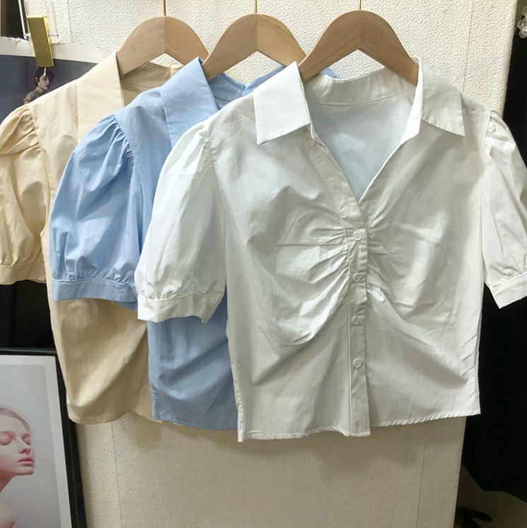 パフ半袖シャーリングシャツブラウス | 詳細画像16