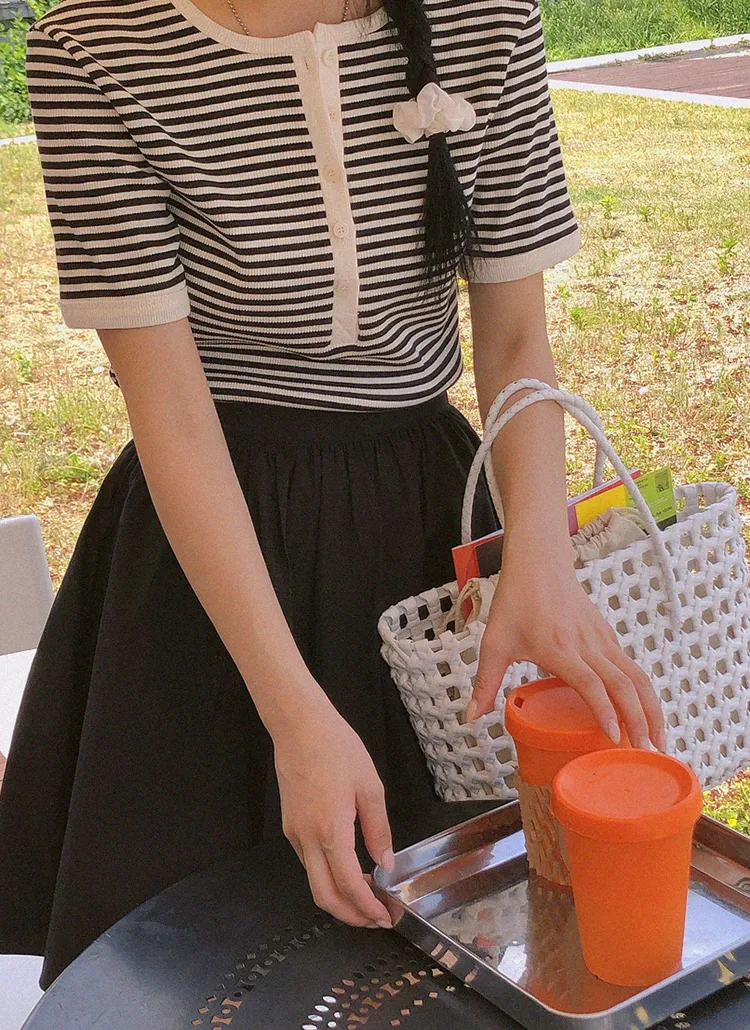 ヘンリーボーダー半袖Tシャツ | naturalmind | 詳細画像1