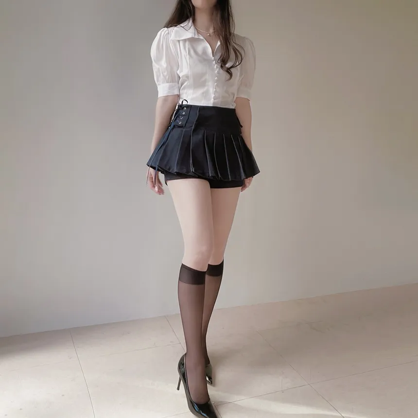 サイドリボンアイレットプリーツスカートパンツ | mirangmirang | 詳細画像15