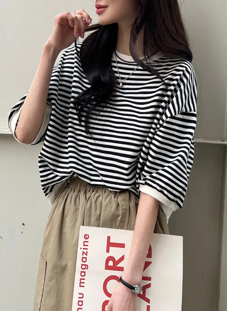 ルーズボーダーTシャツ | pippin | 詳細画像1