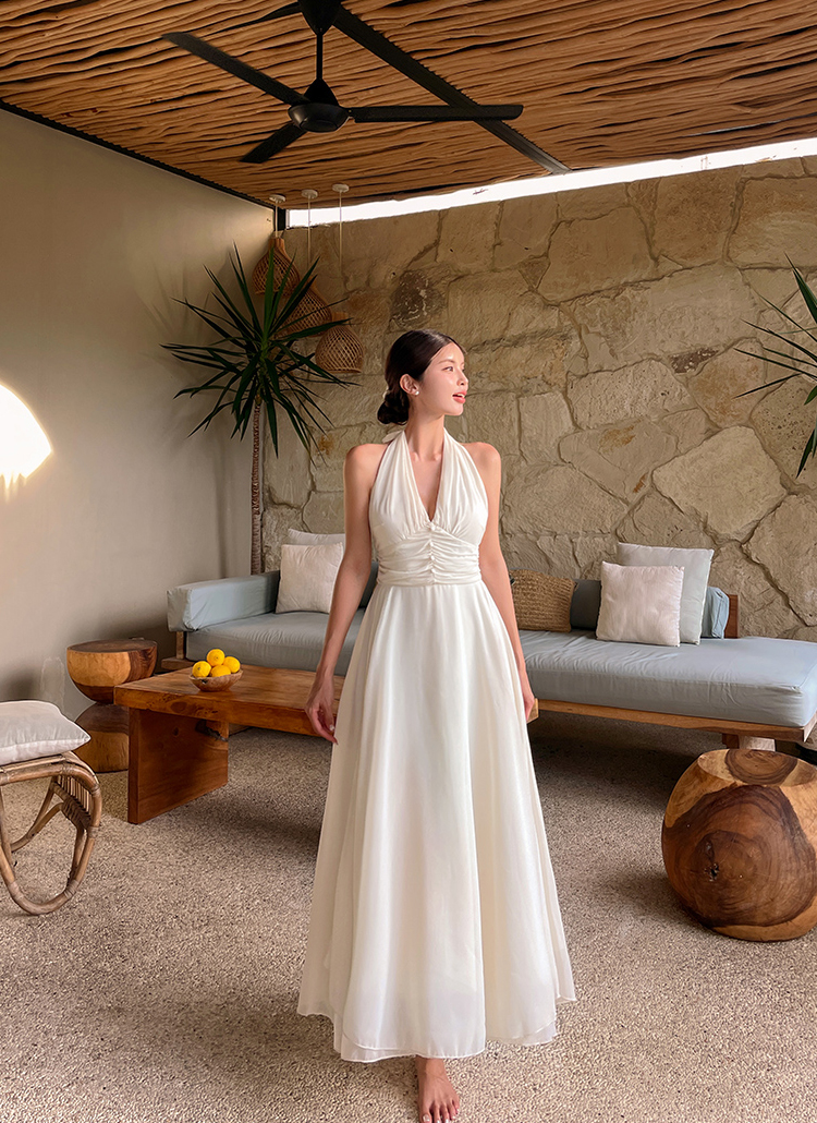 curensology ホルターネックワンピース シャーリングホルターネックワンピース | レディースファッション通販