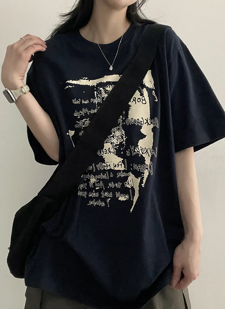 英字プリントオーバーTシャツ | hijjoo | 詳細画像1