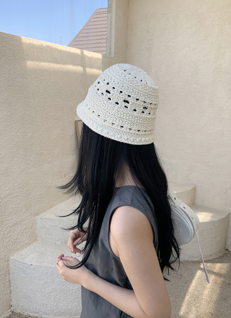 【未使用春夏】MademoiselleNONNONバケットハット ブルーグレー系 Mademoiselle NON NON - 紫外線対策に◎Mademoiselle NON NONの