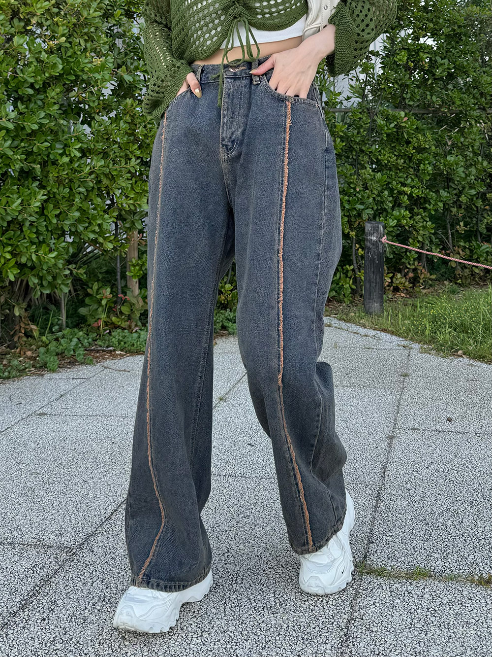 フリンジラインデニムパンツ | 詳細画像3