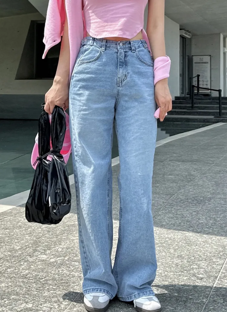 ハイウエストロングデニムパンツ | yefit | 詳細画像1