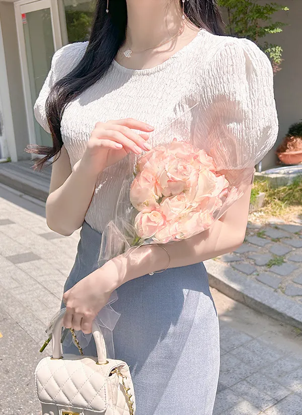 リンクルパフスリTシャツ | fiona | 詳細画像1
