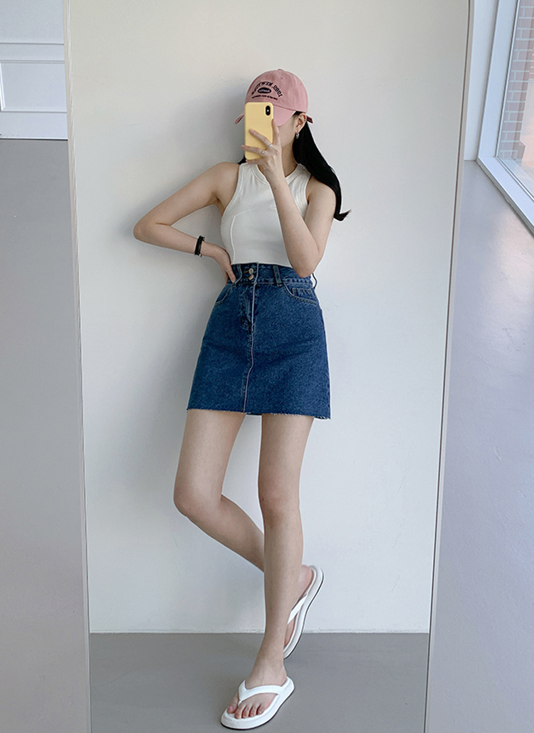 2ボタンミニデニムスカート | レディースファッション通販 - DHOLIC
