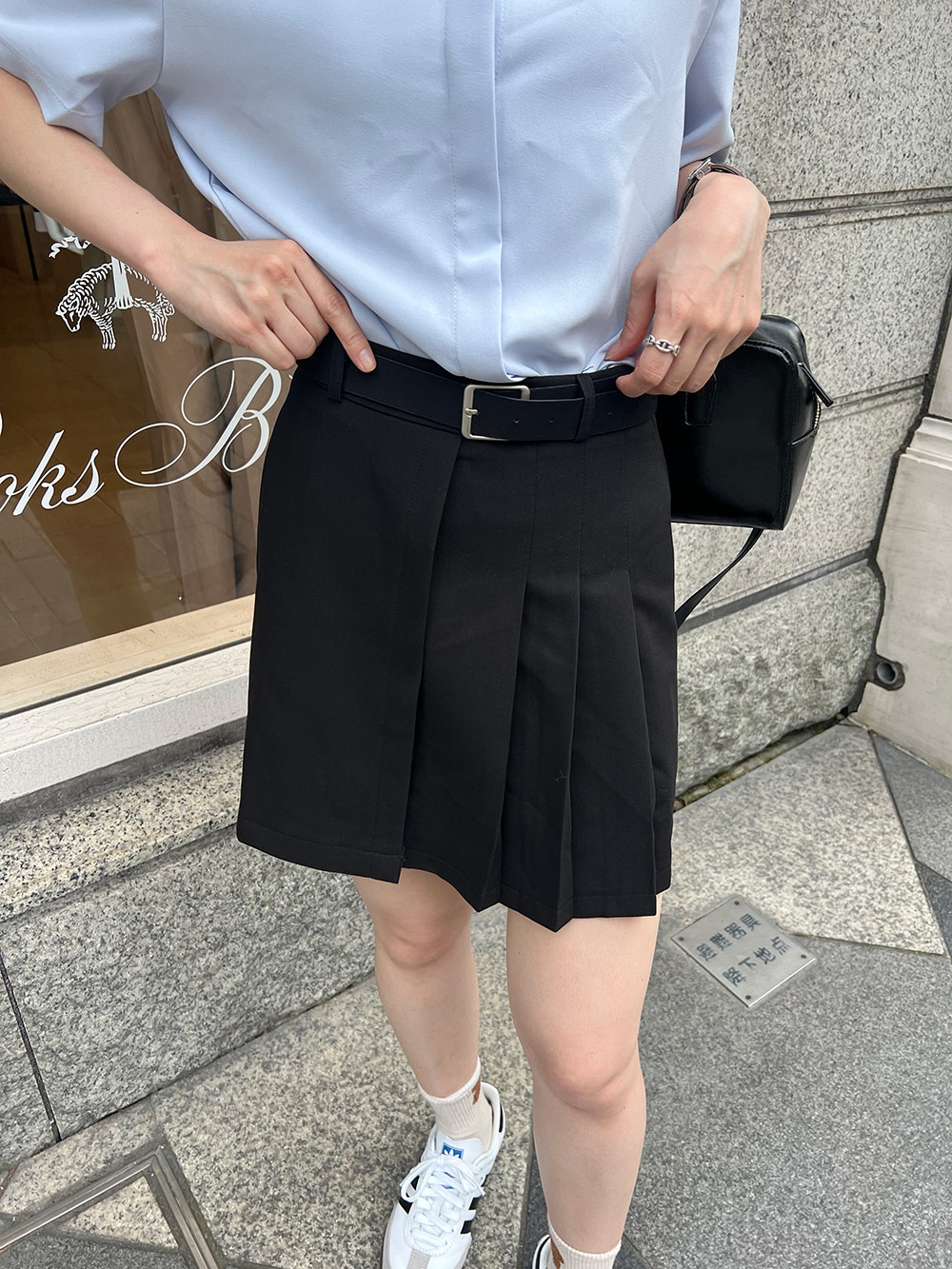 ベルト付パンツ裏地ミニスカート | 詳細画像5