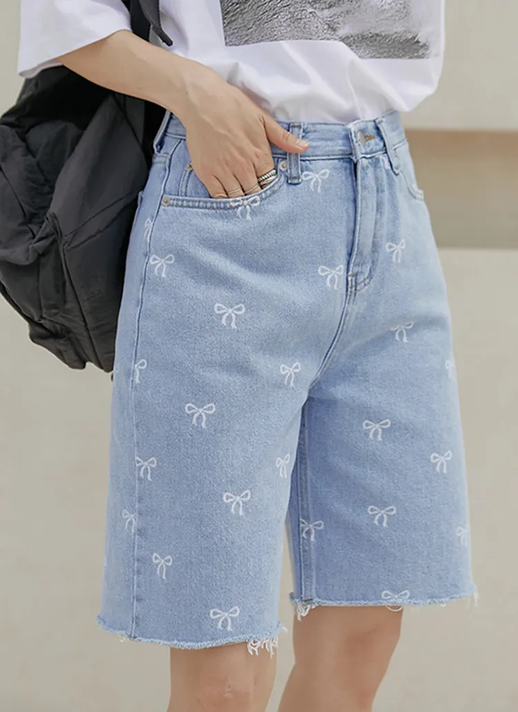 カットリボンハーフデニムパンツ | commonunique | 詳細画像1