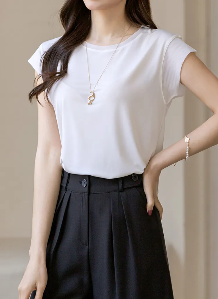 シアーキャップスリーブクールTシャツ | styleonme | 詳細画像1