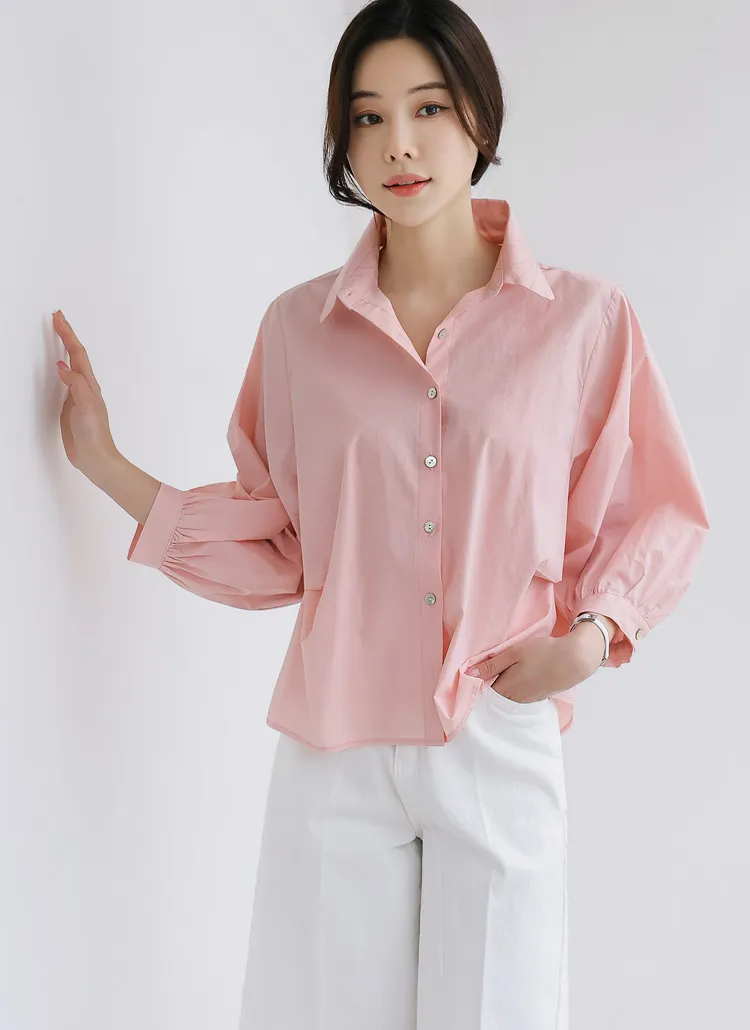 パフ8分袖ルーズシャツ | styleonme | 詳細画像1