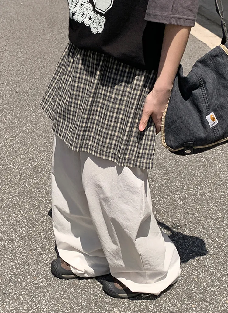2WAYチェックスカートドッキングパンツ | baon | 詳細画像1