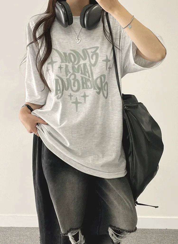 トゥインクルレタリング半袖Tシャツ | withhuilin | 詳細画像1