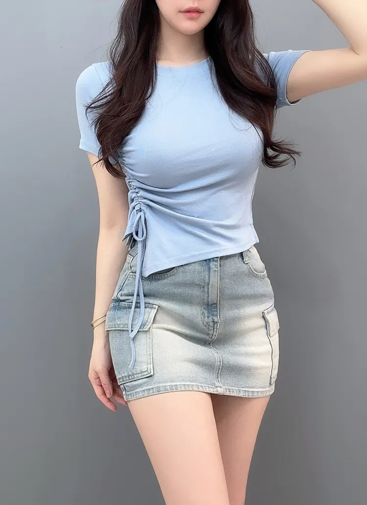 サイドシャーリング半袖Tシャツ | auvezay | 詳細画像1