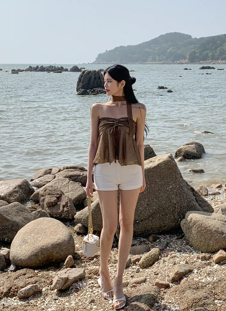 ピンタックスリムハイウエストショートパンツ | highclassic | 詳細画像1