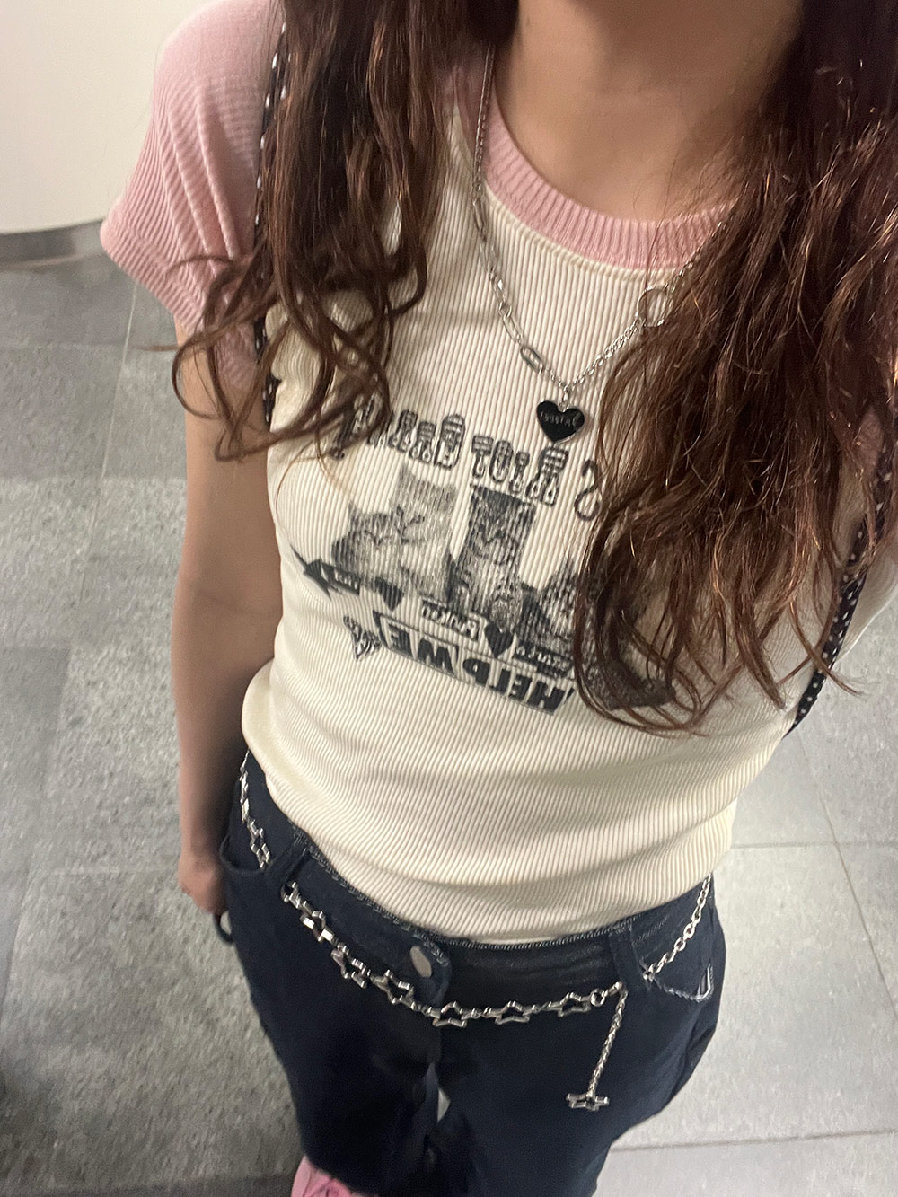 配色キャット半袖Tシャツ | 詳細画像3