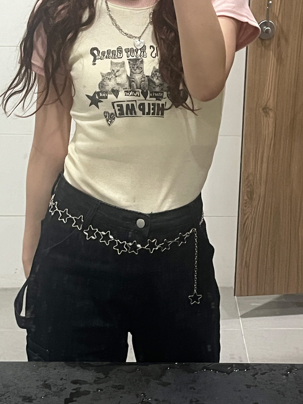 配色キャット半袖Tシャツ | 詳細画像10