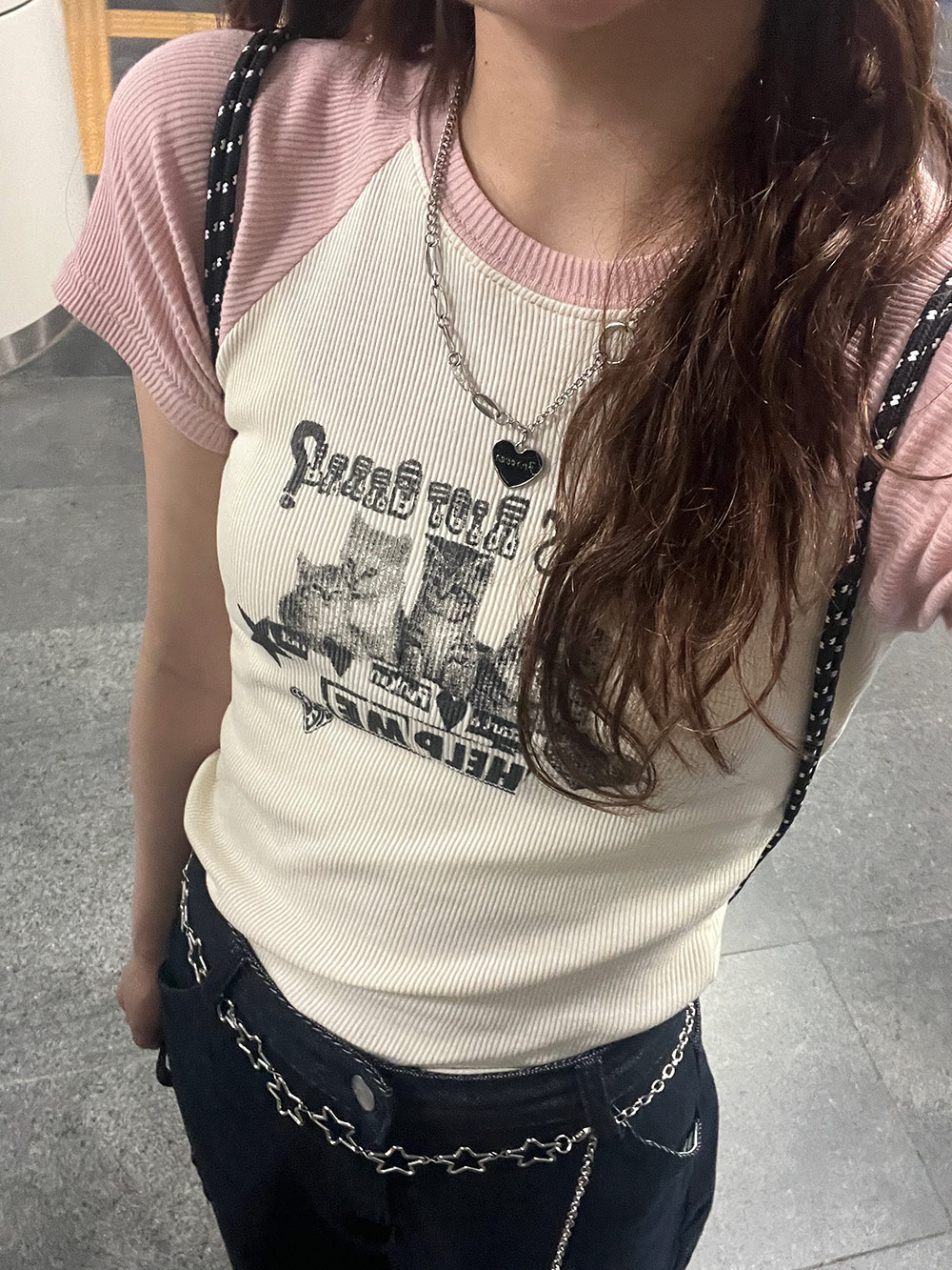 配色キャット半袖Tシャツ | 詳細画像12