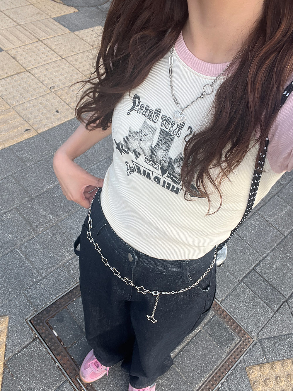 配色キャット半袖Tシャツ | 詳細画像15