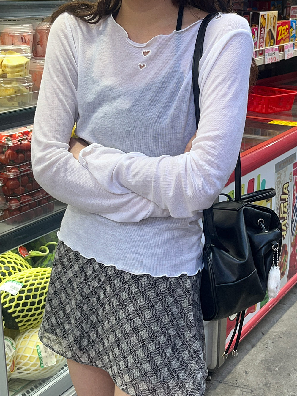 ハートカットシアー長袖Tシャツ | 詳細画像2