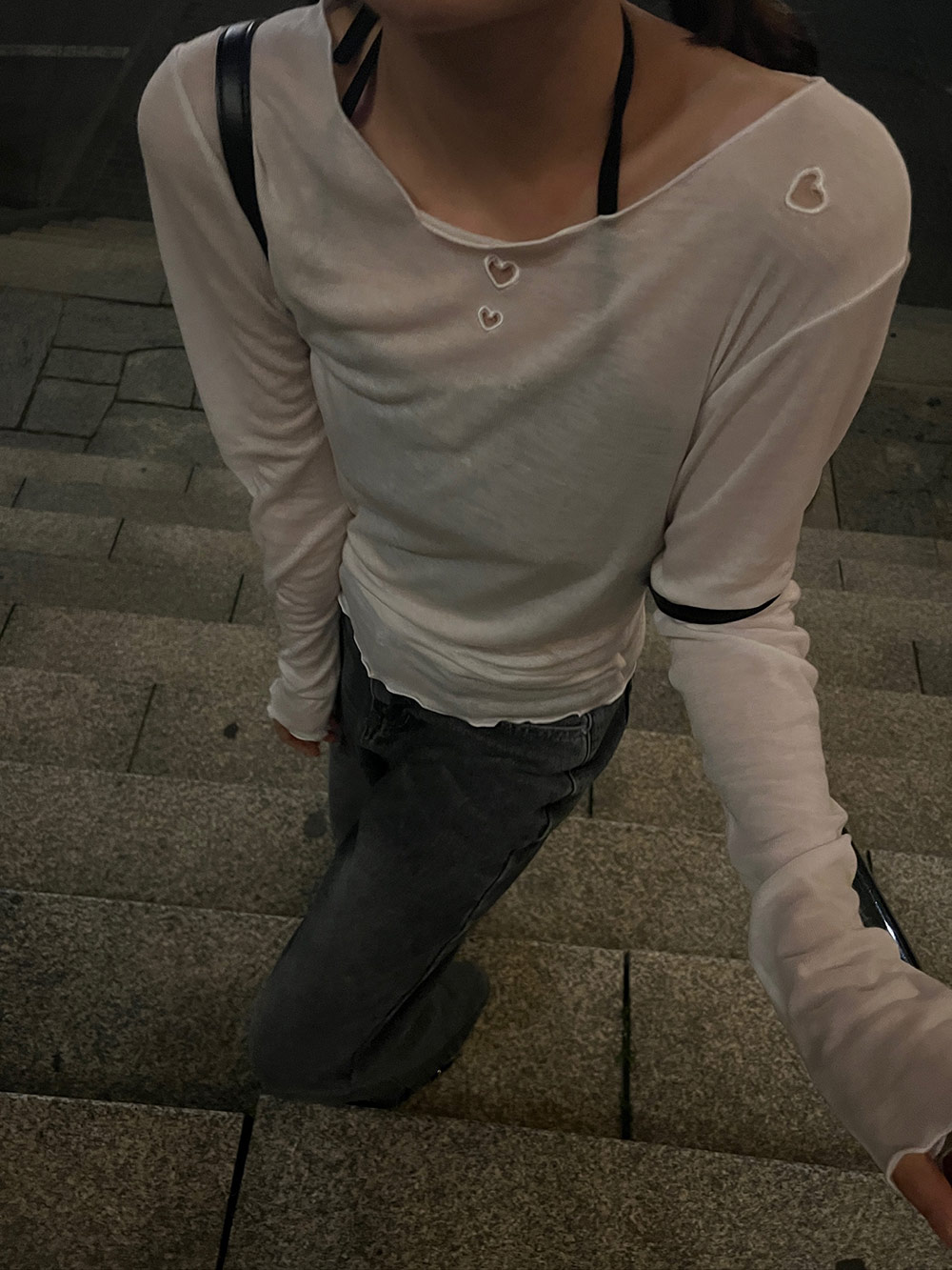 ハートカットシアー長袖Tシャツ | 詳細画像11