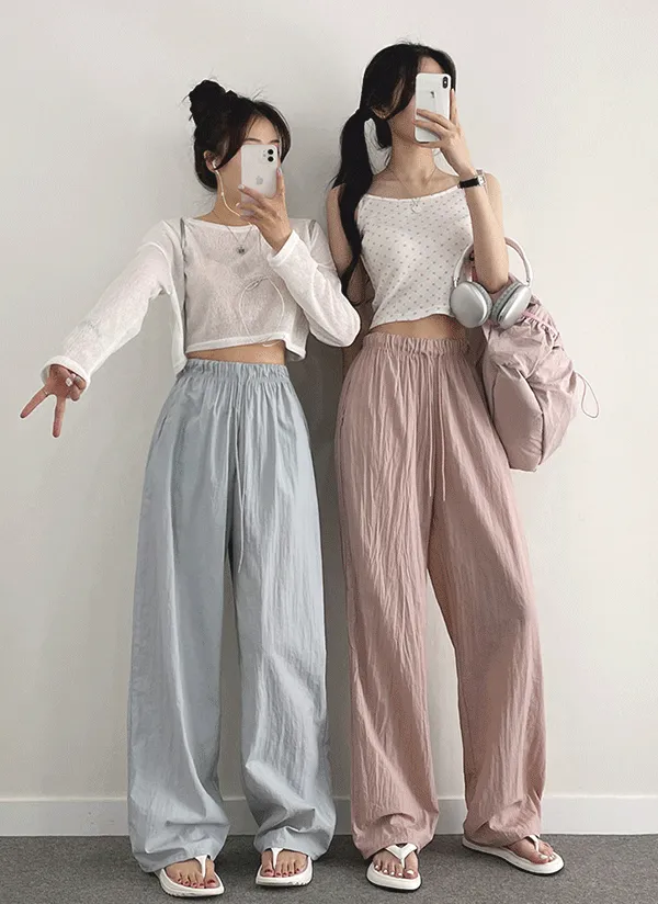 2TYPEナイロンワイドパンツ | withhuilin | 詳細画像1