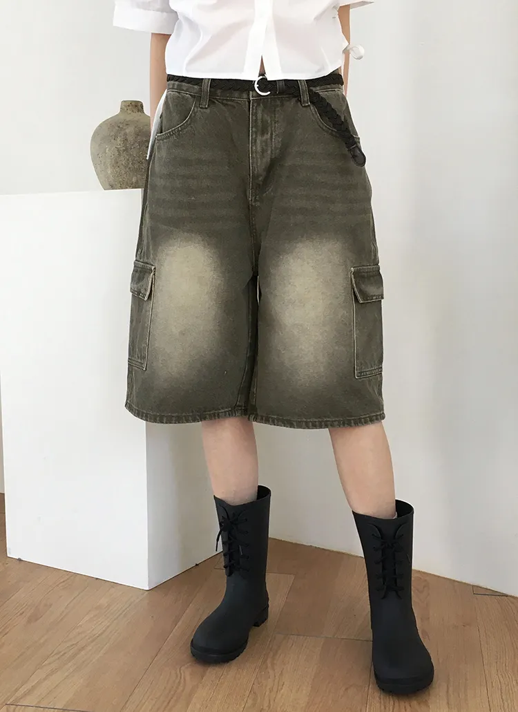 カーゴウォッシュハーフデニムパンツ | WONDERWONDER | 詳細画像1
