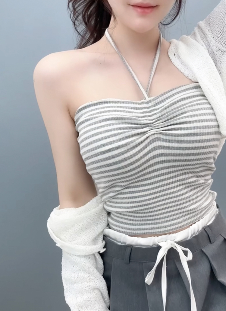 ホルターネック チューブトップ グレー Sサイズ / ak486 チューブ